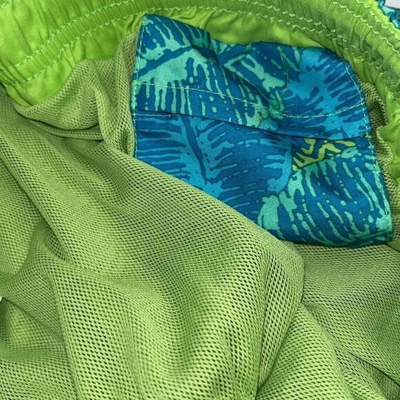 BOCA Classics Men's Blue Green Tropical Drawstring Mesh Lined Swim Trunks Medium - Picture 10 of 10